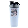 500ml Aluminium Shaker Bottle for Supplement Shakes - Easy Clean, Durable Cup H Potter teachers themed Thanks Giving, End of Term, Birthday, Christmas. (White) view 1