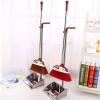 Broom and Dustpan Set for Home - Heavy Duty Stainless Steel Dustpan and Broom Set with Long Handle - Upright Standing Dust Pan for Home Kitchen Room Office Lobby Shop,Red view 3