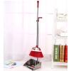 Broom and Dustpan Set for Home - Heavy Duty Stainless Steel Dustpan and Broom Set with Long Handle - Upright Standing Dust Pan for Home Kitchen Room Office Lobby Shop,Red view 4