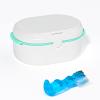 Denture Bath Box and Denture Brush Denture&Retainer Set, Denture Case with Mirror (White) view 1