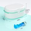 Denture Bath Box and Denture Brush Denture&Retainer Set, Denture Case with Mirror (White) view 2