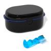 Denture Bath Box and Denture Brush Denture&Retainer Set, Denture Case with Mirror (Black) view 1