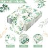 100 Pcs Eucalyptus Napkins 3 Ply Disposable Eucalyptus Leaf Paper Green Leaves Guest Towels Cocktail Napkins Greenery Paper Napkins for Home Party Birthday Baby Shower (8 x 4.3 Inch Folded) view 3