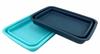 SAMMART 8L Set of 2 Collapsible Tub - Foldable Dish Tub - Portable Washing Basin - Space Saving Plastic Washtub (Turquoise Blue + Leaf Blue) view 3