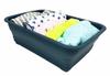 SAMMART 8L Set of 2 Collapsible Tub - Foldable Dish Tub - Portable Washing Basin - Space Saving Plastic Washtub (Turquoise Blue + Leaf Blue) view 4