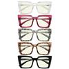 Eyekepper 5-pack Oversized Reading Glasses Blue Light Blocking Women Computer Readers +3.5 view 3