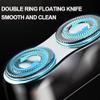 Waterproof Portable Mini USB Rechargeable Cordless Electric Rotary Men's Shaver,Pocket Size Washable Electric Razor,Double-Headed Shaver,Waterproof and Silent,Shaving Trimmer,Present for Men (Silver) view 3