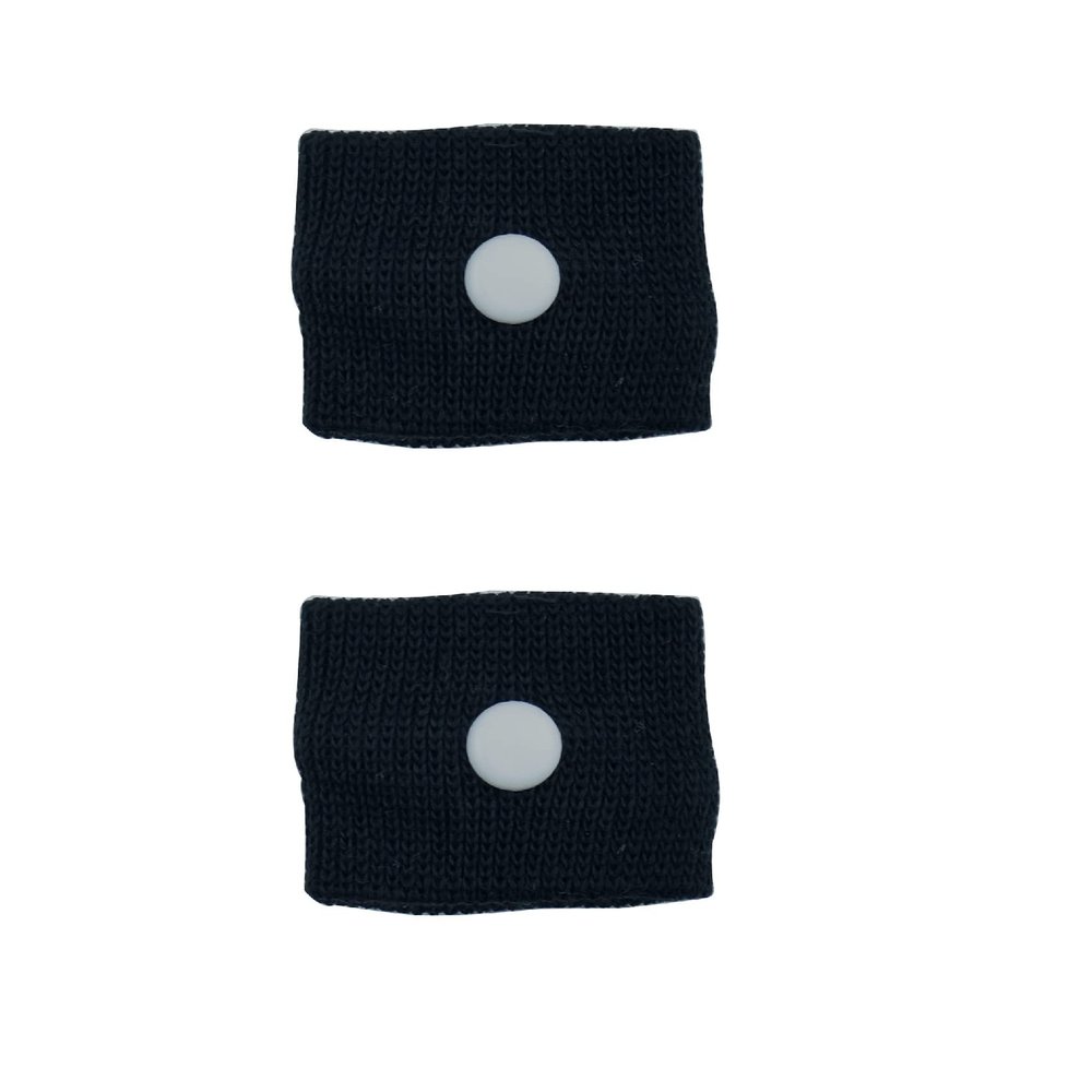 1 Pair Motion Sickness Wristbands, Natural Nausea Relief Bands for Kids &Adults, Anti-Nausea Wristbands, for Car Sea Sickness Travel Sickness Pregnancy Morning Sickness (Black)