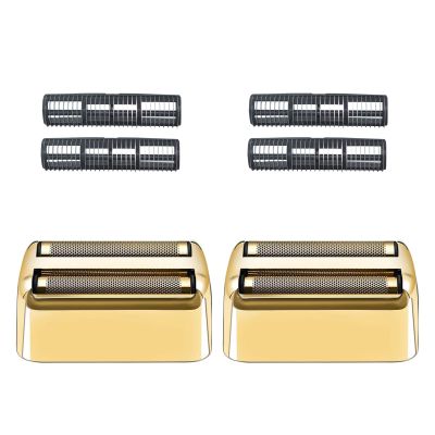 2 Pack Replacement Foil and Cutters compatible with BaBylissPRO Double Foil Shaver, Replacement Foil for BaBylissPRO Barberology FXFS2 Shaver,Golden