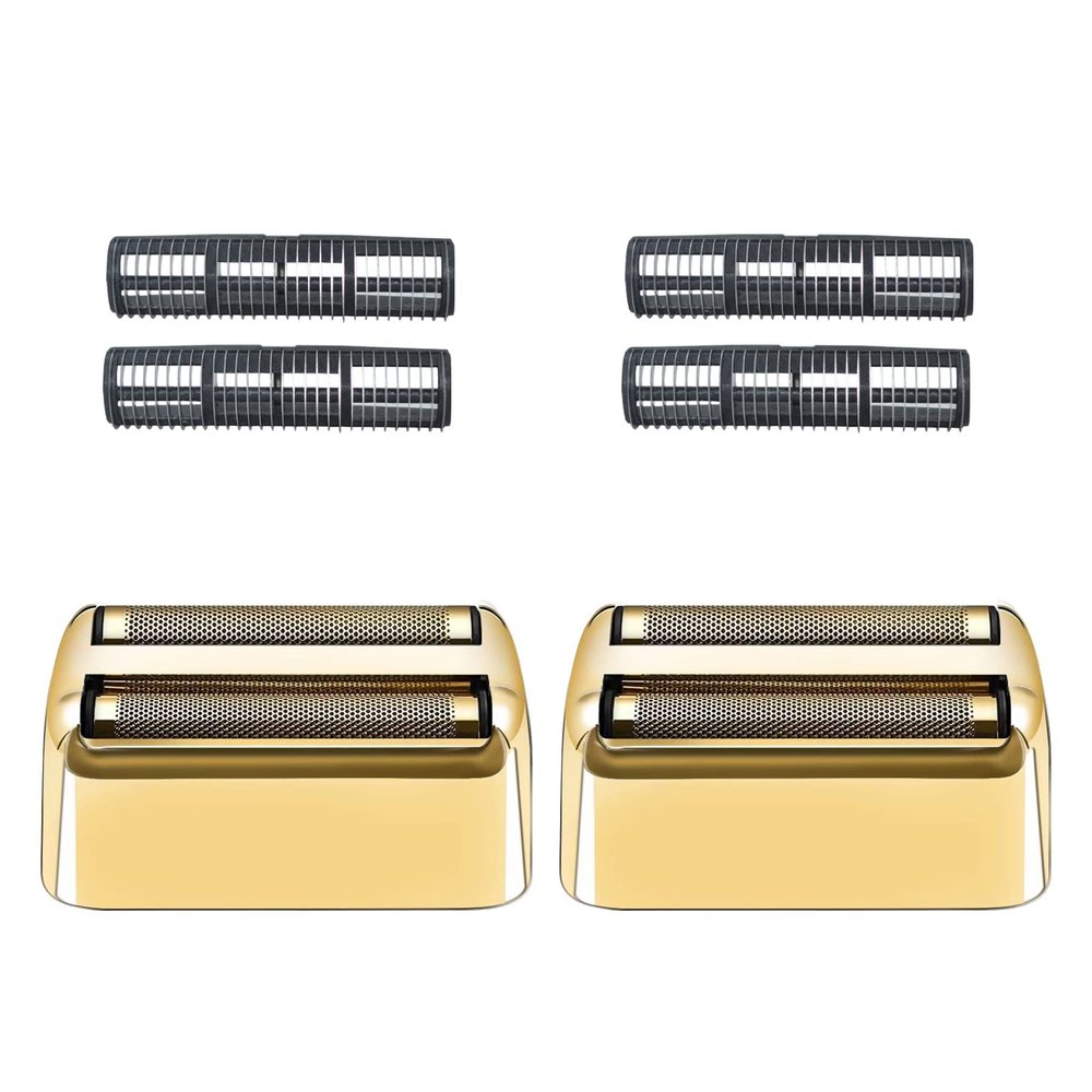 2 Pack Replacement Foil and Cutters compatible with BaBylissPRO Double Foil Shaver, Replacement Foil for BaBylissPRO Barberology FXFS2 Shaver,Golden