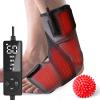 Ankle Heating Pad for Achilles Tendonitis and Plantar Fasciitis Relief, Heated Ankle Brace Foot Heating Pad Wrap with Massage Ball for Sprained Ankle, Arthritis Foot Heel Pain Relief Women Men (Gray) view 1