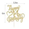 AROKIPPRY Gold Glitter Happy 14th Birthday Cake Topper - 14 Anniversary/Birthday - Hello 14, Cheers to 14 Years,14 & Fabulous Cake Topper Party Decoration view 2