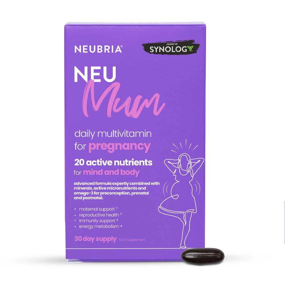 NEUBRIA Neu Mum Pregnancy Vitamins for Woman  Prenatal & Postnatal Multivitamins with Omega 3 (DHA & EPA), Folic Acid 400mcg, Iron & Vitamin D  Conception & Breastfeeding Supplement  30 Softgels