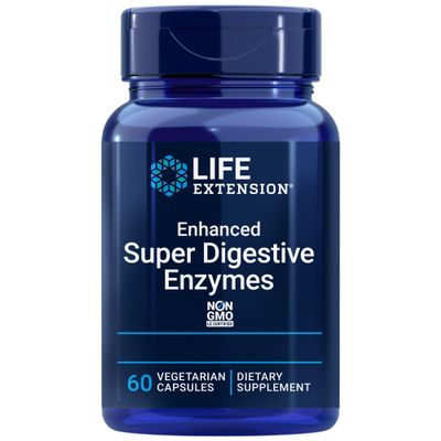 Life Extension, Enhanced Super Digestive Enzymes, High Dose, 60 Vegetarian Capsules, Non GMO