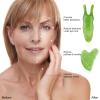 2Pcs Gua Sha Facial Tool, Natural Jade Gua Sha Scraping Board Gua Sha Massage Tool Face Cheek Nose Massager Massage Stone for Body Muscle Relaxing, Anti-Aging and Reduce Wrinkles & Pigmentation,Green view 2