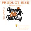 Happy Birthday 8th Cake Topper Sign Basketball Player Scene Themed for Boy Girls Birthday Party Supplies - Black Glitter Boy's Eight Years Old Party Basketball Stars Sports Party Decorations view 3