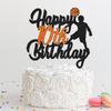 Basketball Happy 10th Birthday Cake Topper - Boy's Ten Years Old Party Basketball Stars Sports Party Decorations - Basketball Player Scene Themed For Boy's Birthday Party Supplies view 2
