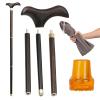 AMOCHO Wooden Foldable Walking CanePortable Hand Walking Stick Wood Cane for Seniors87cm/34.2in Height1 Inch Diameter, Comfortable T Handles,for Fathers Mothers (Size : 87cm/34.2in) view 1