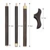 AMOCHO Wooden Foldable Walking CanePortable Hand Walking Stick Wood Cane for Seniors87cm/34.2in Height1 Inch Diameter, Comfortable T Handles,for Fathers Mothers (Size : 87cm/34.2in) view 3