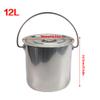 12L Kitchen Bucket, Stainless Steel Bucket with a Lid, Food Bucket Milk Bucket Water Bucket Ice Bucket Soup Container view 4