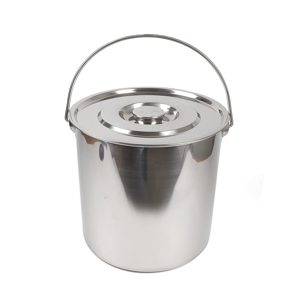 20L Kitchen Bucket, Stainless Steel Bucket with a Lid, Food Bucket Milk Bucket Water Bucket Ice Bucket Soup Container