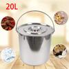 20L Kitchen Bucket, Stainless Steel Bucket with a Lid, Food Bucket Milk Bucket Water Bucket Ice Bucket Soup Container view 3