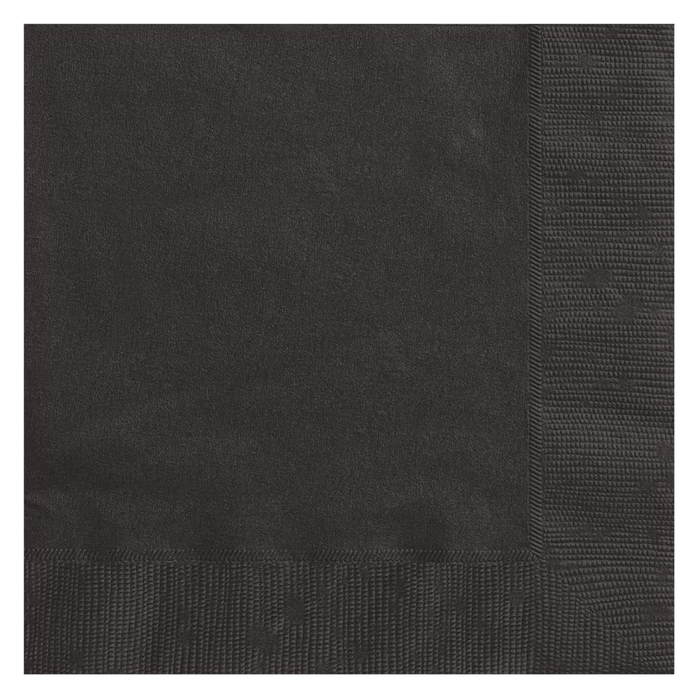Trimming Shop Disposable Midnight Black Paper Napkins 2 Ply, 6.5" x 6.5" Solid Luncheon Napkins 20pcs, Disposable Serviettes, Tableware for Indoor, Outdoor Dining, Birthday, Wedding, Garden Party