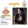 TDHLW Boobs fake Breastplate False Breasts Realistic Silicone Breast Short High-Necked Half-Body Silicone Breasts Form B-H CUP Breast Plates for Crossdressers Cosplay,Natural,Solid Silk Cotton H view 3