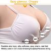 TDHLW Boobs fake Breastplate False Breasts Realistic Silicone Breast Short High-Necked Half-Body Silicone Breasts Form B-H CUP Breast Plates for Crossdressers Cosplay,White,Solid Silk Cotton E view 2