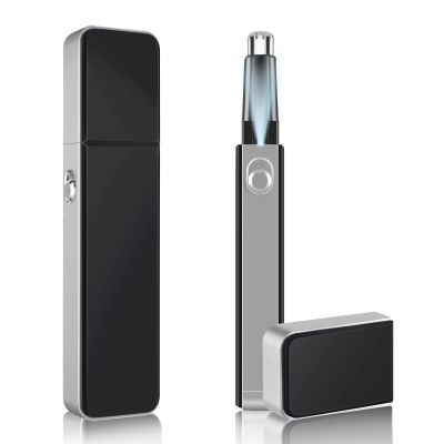 ACWOO Nose Hair Trimmer for Men, Professional Painless Ear and Nose Hair Trimmer Clipper, Facial Hair Trimmers with Light, IPX7 Waterproof, Dual Edge Blades (Black)
