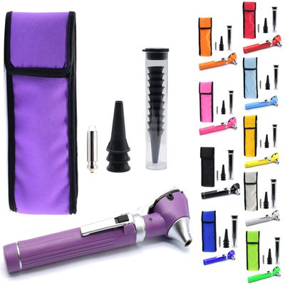 MuskalMed Mini Otoscope Portable Ear Light and Exam Kit 3X Magnifying Fiber Optic Scope with Spare Tips, Bulb, and Carrying Case - Pocket Equipment for Home and Professional Use