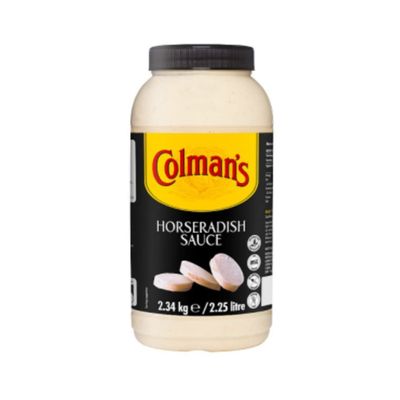Colman's Horseradish Sauce 2.25L x Case of 2  Classic Creamy Horseradish with Bold Heat | Catering-Size Bulk Pack for Restaurants, Carveries & Roast Dinners | Ideal for Beef, Sandwiches & Sauces