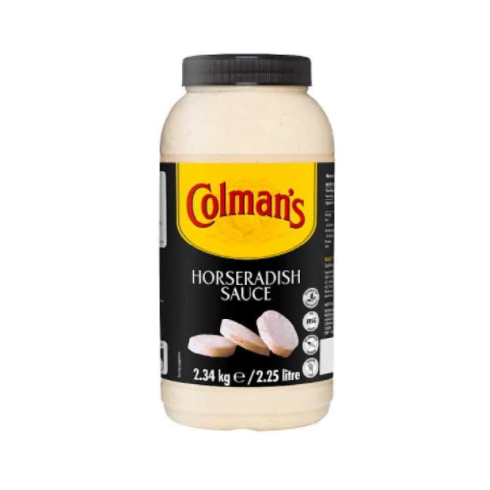 Colman's Horseradish Sauce 2.25L x Case of 2  Classic Creamy Horseradish with Bold Heat | Catering-Size Bulk Pack for Restaurants, Carveries & Roast Dinners | Ideal for Beef, Sandwiches & Sauces