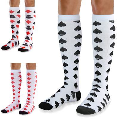 Medical Compression Socks for Women and Men 3 Pairs 20-30 mmHg Knee High Christmas Compression Stockings Circulation Best for Running Athletic Nurses, 11 Poker 3 Pack, L-X-L