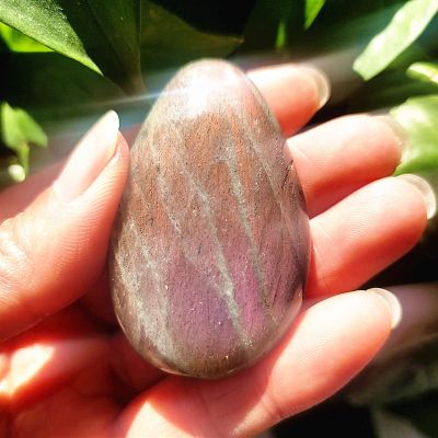 Kigauru Natural crystal rough Natral Beautiful Purple Light Labrador Palm Stone Crystal Sorcerer Chakra Spiritual Healing Crystal Home Decoration (Color : A254 44g)