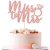 1Pc Miss to Mrs Cake Topper Rose Gold Glitter Wedding Bridal Shower with Ring Cake Decorations for Bridal Shower Wedding Engagement Bachelorette Party Supplies view 1