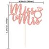1Pc Miss to Mrs Cake Topper Rose Gold Glitter Wedding Bridal Shower with Ring Cake Decorations for Bridal Shower Wedding Engagement Bachelorette Party Supplies view 2