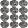 12Pcs Scourer Steel Wool Scrubber - Stainless Steel Wool for Cleaning Dishes Pans Pots Ovens Grills Scourers Pads for Kitchen Sinks Cleaning Steel Wool Pads Metal Scrubber 12 Pack view 1
