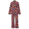 HYMCX Women 2 Piece Pleated Pants Set Floral Print Button Down Long Sleeve Shirt Blouses Tops Wide Leg Pants Streetwear (Color : Black B, Size : S) view 4