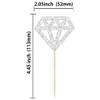 24Pcs Diamond Ring Cupcake Toppers Silver Glitter Diamond Wedding Ring Cupcake Picks for Marriage Engagement Anniversary Valentines Party Cake Decorations Supplies view 2