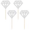 24Pcs Diamond Ring Cupcake Toppers Silver Glitter Diamond Wedding Ring Cupcake Picks for Marriage Engagement Anniversary Valentines Party Cake Decorations Supplies view 3