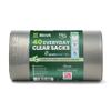 BIN IT 40 Clear Large 70L Strong & Secure, Tie Top, Recycling Sacks, Bin Bags, Bin Liners, Refuse Sacks, Recycled, Tear Resistant, 120 Gauge - 30 m, Perfect for Everyday Use view 2
