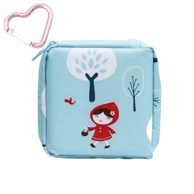 Adorable Pink Peri - Reusable Sanitary Napkin Pads Storage Bag Portable for Women Girls | Made of Cotton | Reusable | Zero Waste Period (Girl)