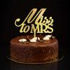 Miss To Mrs Mr & Mrs Wedding Anniversary Cake Toppers Personalized Funny Bride & Groom Cake Toppers For Wedding Bridal Shower Wedding Decor Wedding Gifts For Couple Glitter Gold view 1