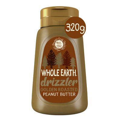Whole Earth Drizzler Peanut Butter (6 x 320g) | Super Smooth Squeezy Peanut Butter | Nut Spread Made with 100% Peanuts | No Added Sugar, Gluten Free, Vegetarian & Vegan friendly
