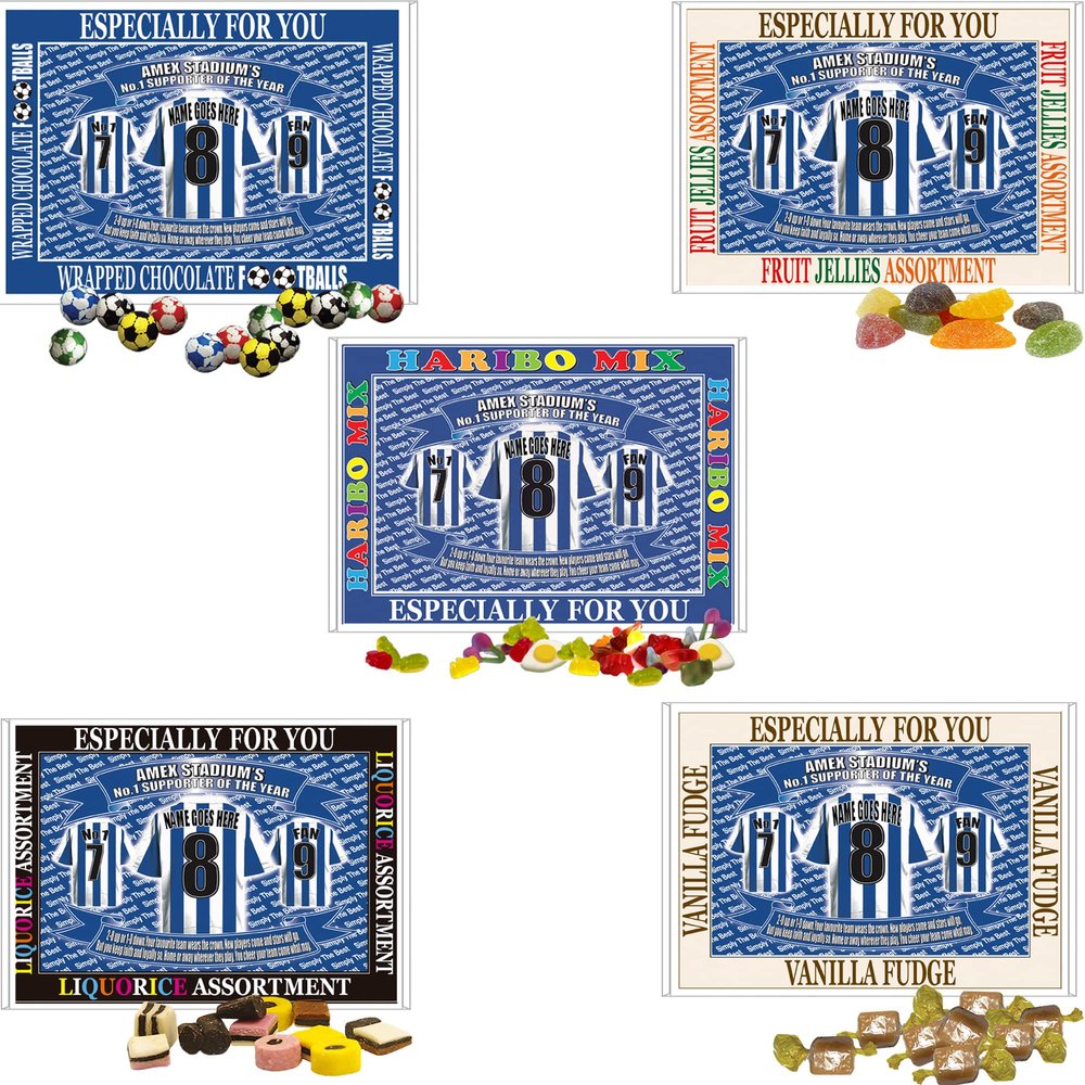 Brighton Football Shirt Personalised Gift Boxed Sweets