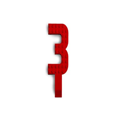 Made Happy Number Cake Topper | Birthday Cake Toppers & Happy Birthday Decorations | Cake Toppers For Boys & Birthday Cake Decorations | Happy Birthday Cupcake Toppers & Cake Decorations | Red 3