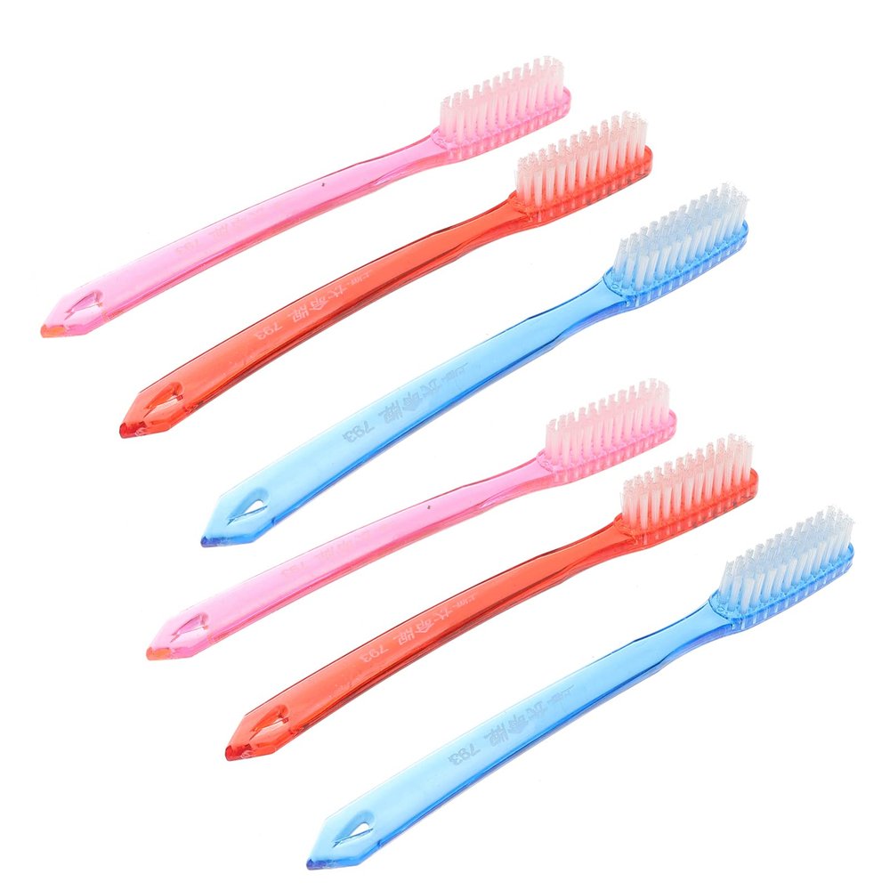 Beavorty 6pcs Extra Hard Bristle Toothbrush for Adult Teeth Stain Cleaning Manual Hard Bristles Toothbrush for Plaque Removal and Daily Use