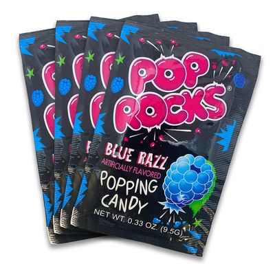 Blue Razz POP ROCKS Candy | Includes 4 Individual Packs of Blue Raspberry Flavored Mini Rock Popping Candies