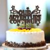 Our Adventure Continues Brown Wood Mr & Mrs Wedding Anniversary Cake Topper Customize Rustic Bride And Groom Cake Toppers For Wedding Engagement Party Supplies Engagement Gifts For Couple view 2